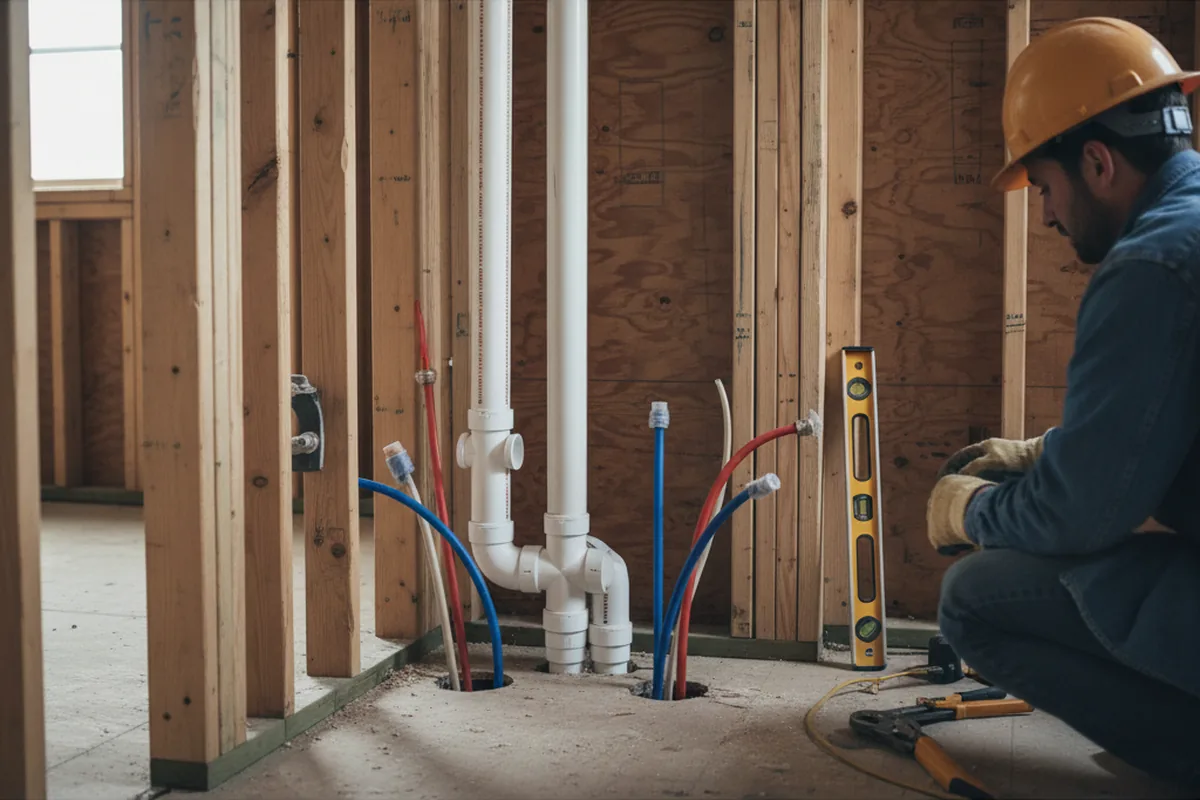 Drain and supply rough-in during Toilet Repair and Installation in Belfast